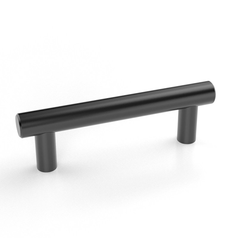 Matte Black Steel Bar Pull Cabinet Handles with Mounting Hardware