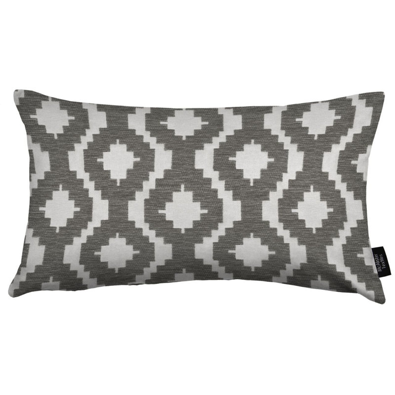 Thaddeus Geometric Rectangular Cushion, 30 x 50cm, Charcoal Grey