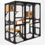 Enceinte pour chat multi-niveaux en bois pour l'extérieur, grande cage pour chat avec maisons pour chat, poteau à griffes et plateformes-921599760