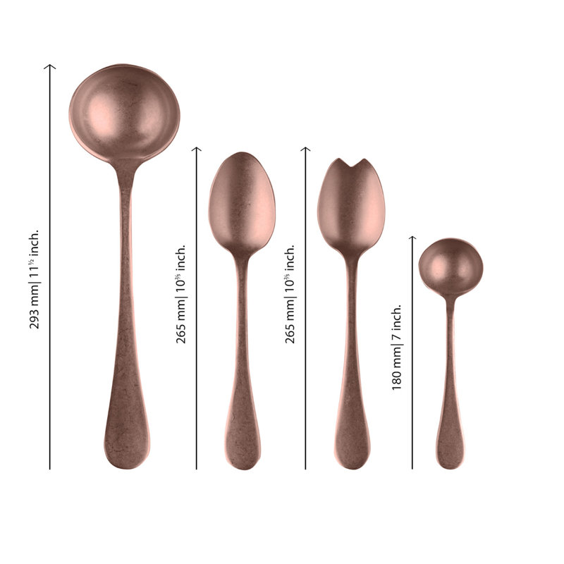 Vintage 7 Piece Stainless Steel Hostess Set, Bronze