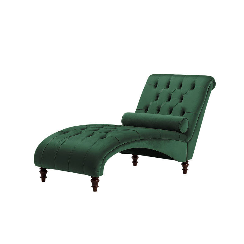 Douglas Upholstered Chaise Lounge, Dark Green