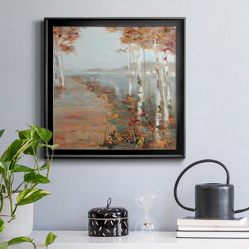 Birch Walk II - Reproduction d'art sur toile encadrée, H 26,5 po x l 26,5 po x P 1,5 po, Noir
