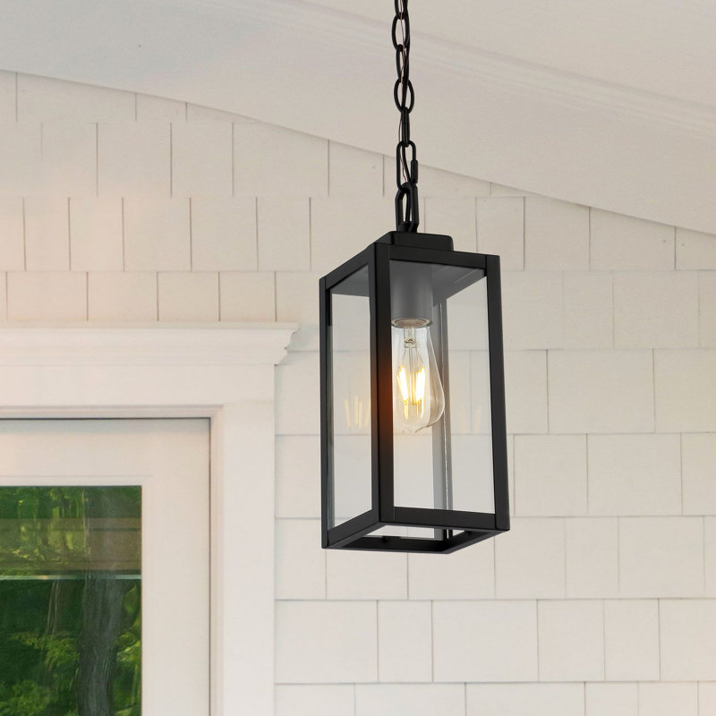 Luminaire suspendu d'extérieur noir H 1 po Wright