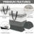 2-Pack 75L High Clothes Storage Basket With Extended Handle, Foldable, Grey