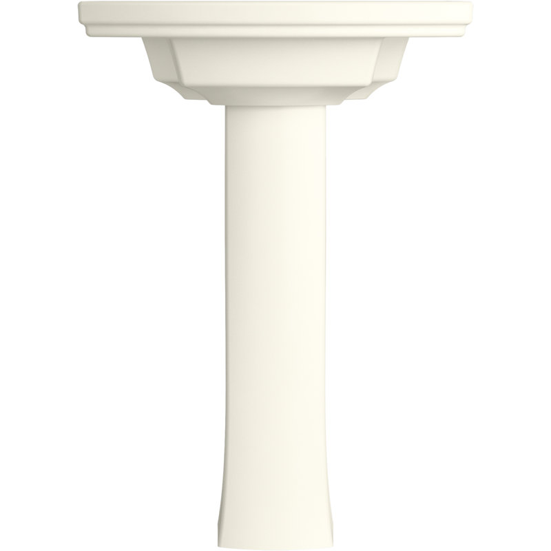 Kelston Pedestal Bathroom Sink, 8" Centers, Biscuit