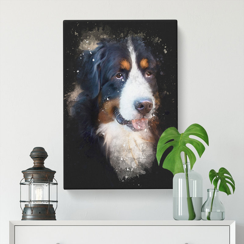 Bermese Mountain Dog - Wrapped Canvas Graphic Art, 76cm H x 50cm W x 3cm D