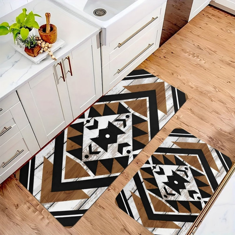 Ensemble de 2 tapis de cuisine Aztec