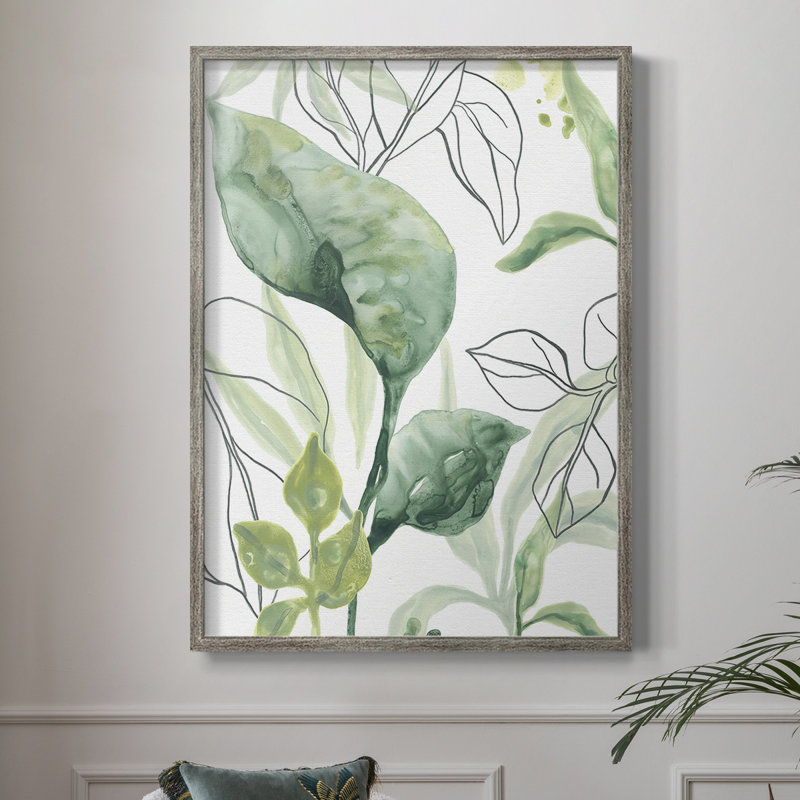 Tropical Palm Chorus I Framed Print - Solid Wood, 11" H x 9" W