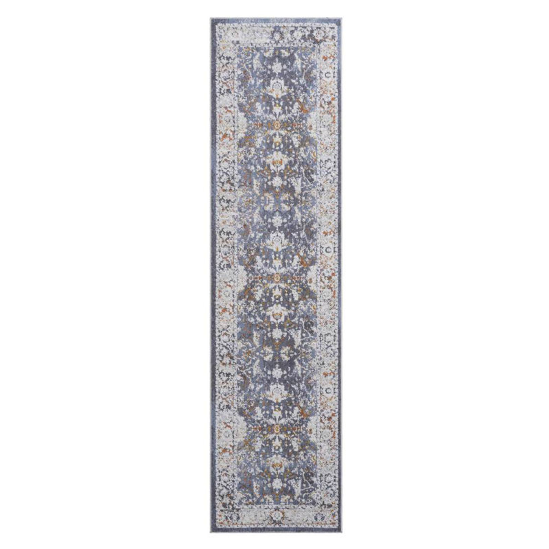 NAAR PAYAS Collection 2X8 Blue / Traditional Runner Rug, Runner 2'2" x 8'