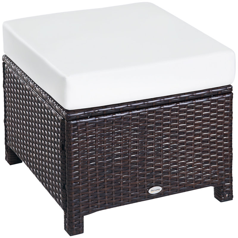 Seeger Outdoor Footstool, Brown