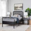 Ensemble de chambre à coucher Peabody 3 pièces pour lit simple, noir