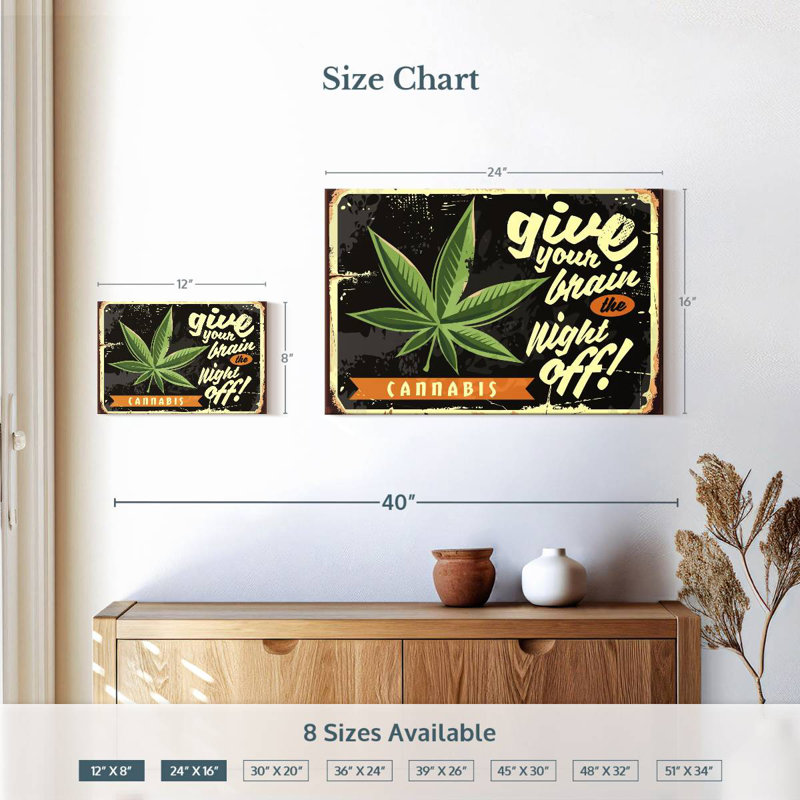 Soirée de marihuana, H 16 po x l 24 po