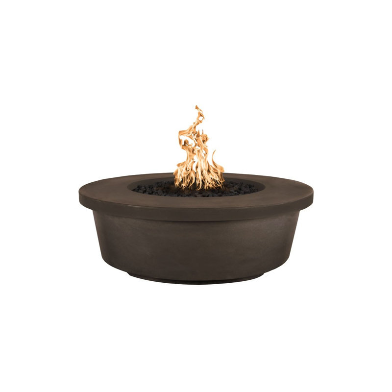 Tempe Round Concrete Smokeless Fire Pit, Chocolate, Propane