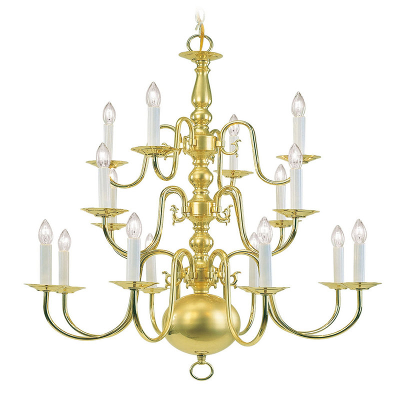 Lustre à niveaux 16 lumières de style bougie Benedetto