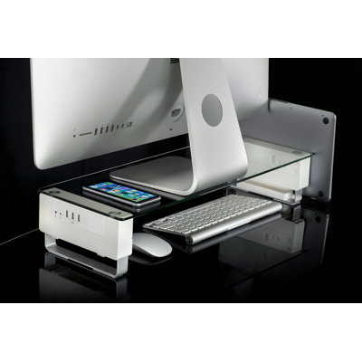 Mount-it! Glass Monitor Stand With 3 Usb Ports