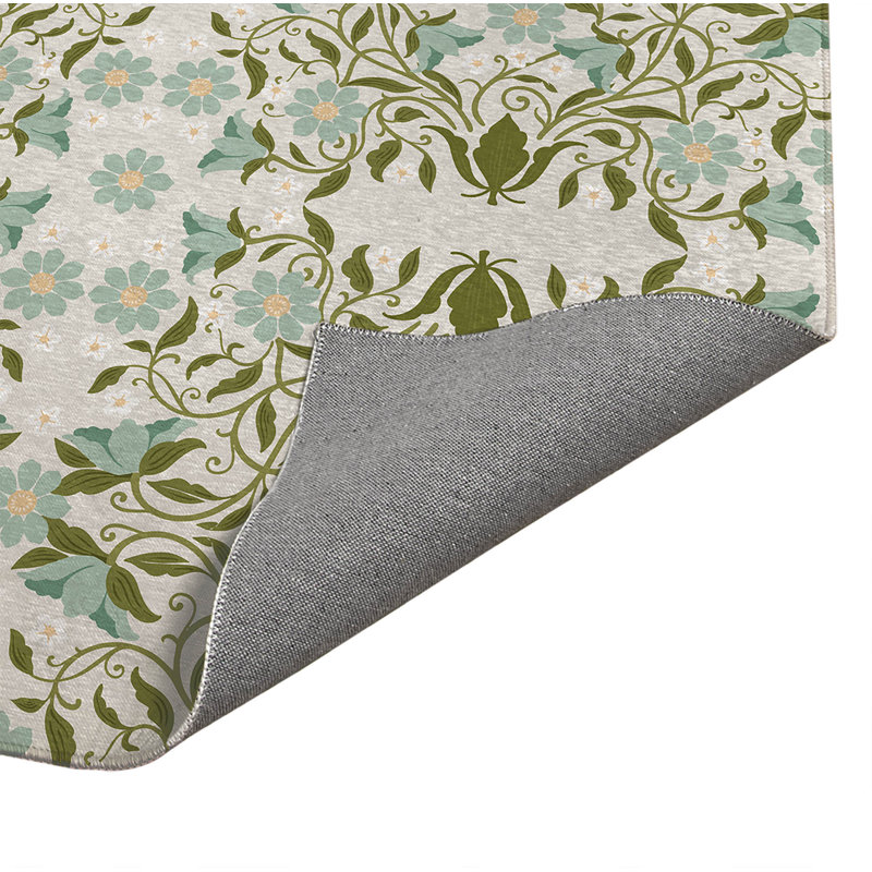 Colette Decorative Non-Slip Outdoor Are Rug, Rectangle 4' x 6', Green