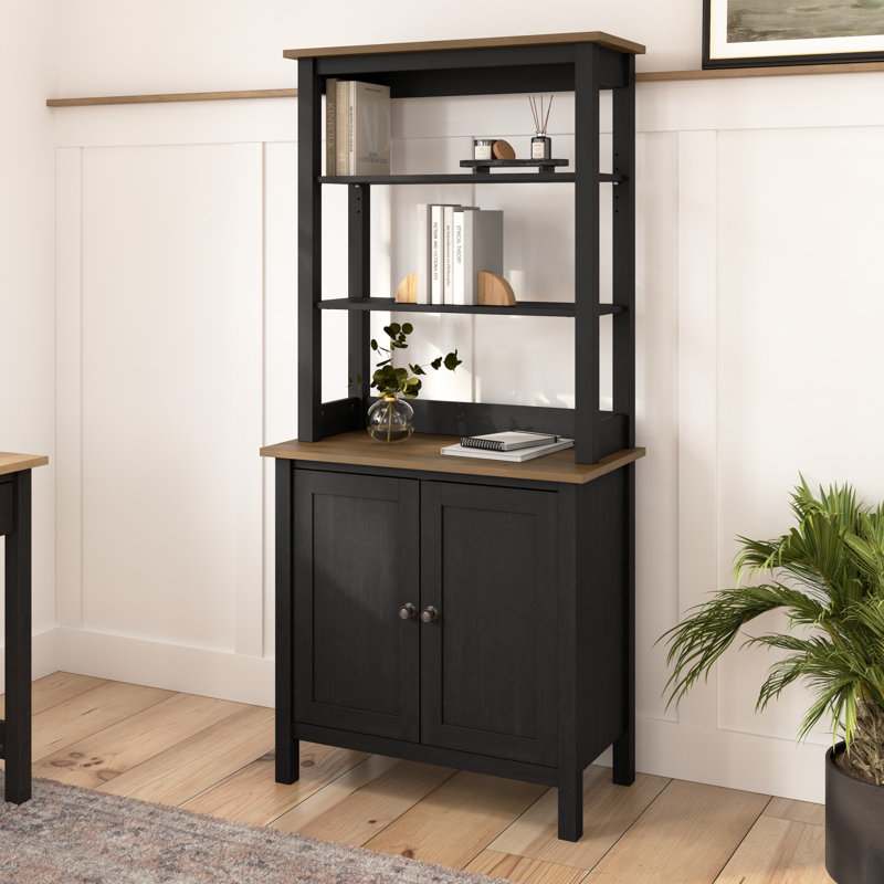 Taneicia Storage Bookcase, Black