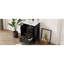 Meuble-lavabo autoportant noir de 24 po avec lavabo en céramique lisse, une porte à fermeture douce et 3 tiroirs pour articles de salle de bain