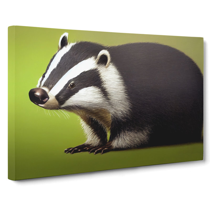 Cute Badger - Wrapped Canvas Print, 40cm H x 60cm W x 3cm D
