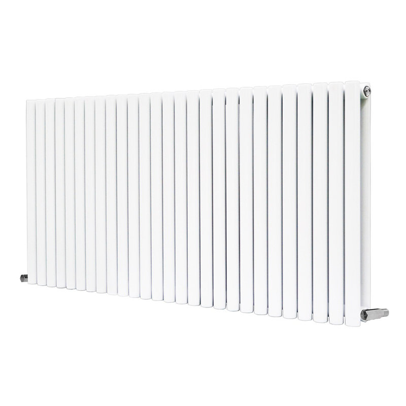 Shirly Horizontal Oval Panel Radiators, Gloss White, 60cm H x 159.3cm W, 2