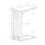 Accent Table, C-Shaped, End, Side, Snack, Black Laminate, Grey Metal, Transitional