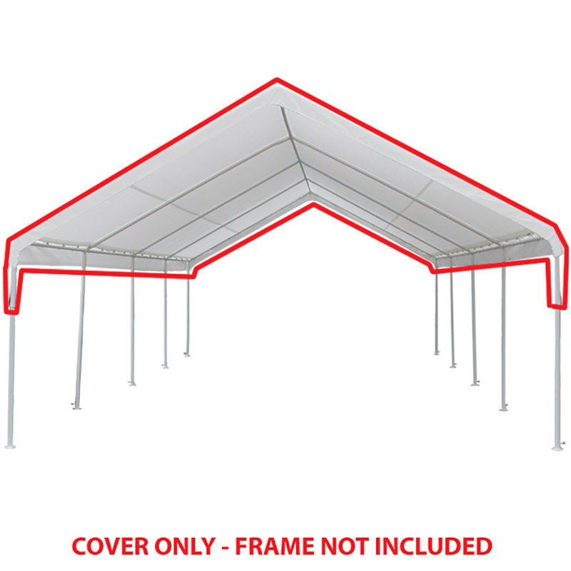 Universal Replacement Drawstring Roof Cover, White, 2"H x 216" W x 324"D