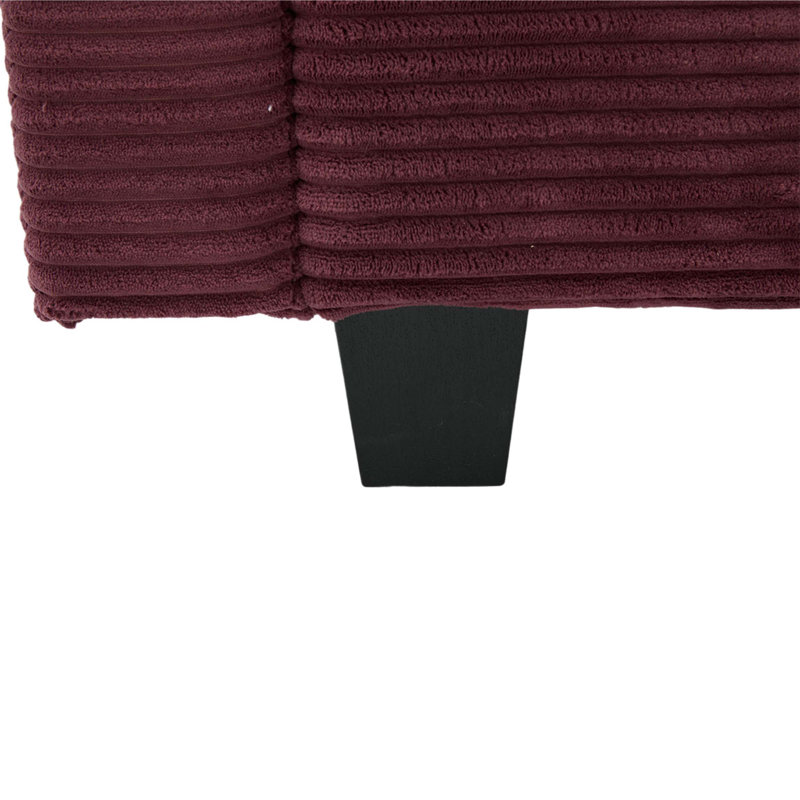 Canapé multifonctionnel en velours côtelé de type L avec conception segmentée 4 places, support pour tasse, une unité USB, une boîte de rangement, une console mobile et un repose-pieds
