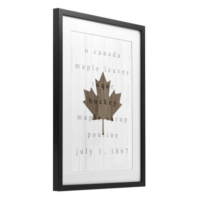 Reproduction sous verre encadrée Feuille d'érable de l'histoire du Canada, design par Lil 'Rue