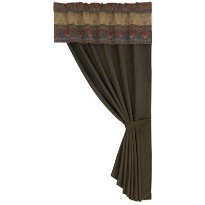 Sierra Brown/Red/Tan Aztec Western Rustic 60”x84” Curtain Panel w/ Valance