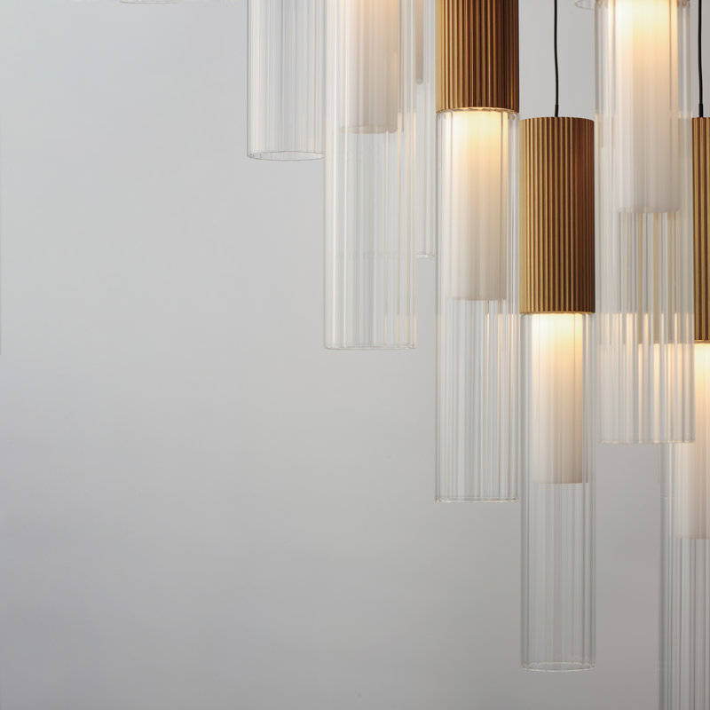 12 - Light Gold LED Cluster Pendant