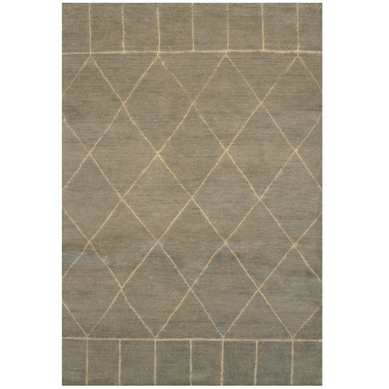 Tapis marocain unique en laine noué à la main brun de 4 pi x 6 pi Lues