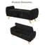 Banc de rangement noir en velours côtelé moderne 57,1 po-444463718