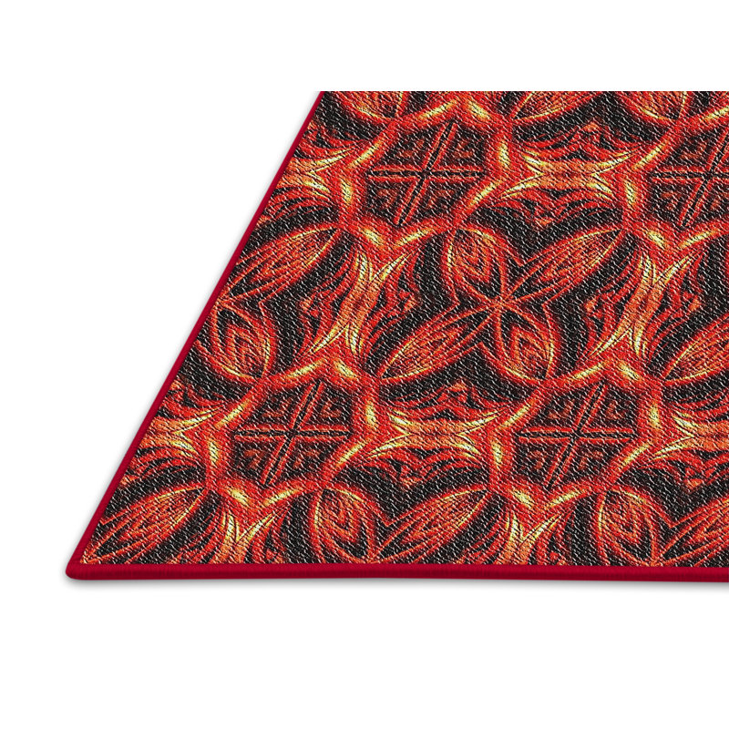 Tapis brun/jaune à motifs, Rectangle 5 pi x 7 pi