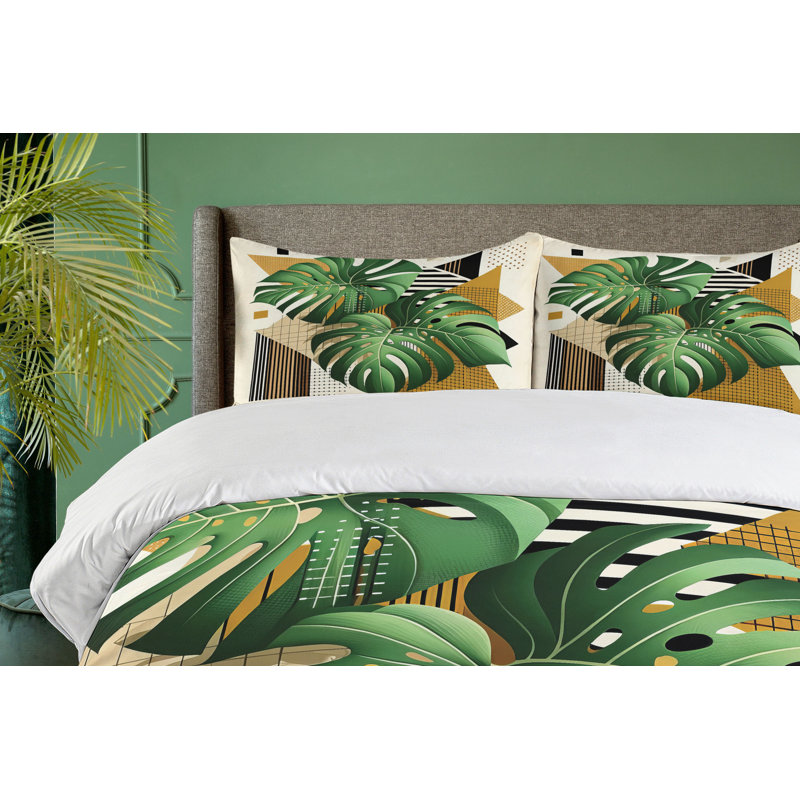 Monstera Duvet Cover, Queen Duvet Cover + 2 Standard Shams