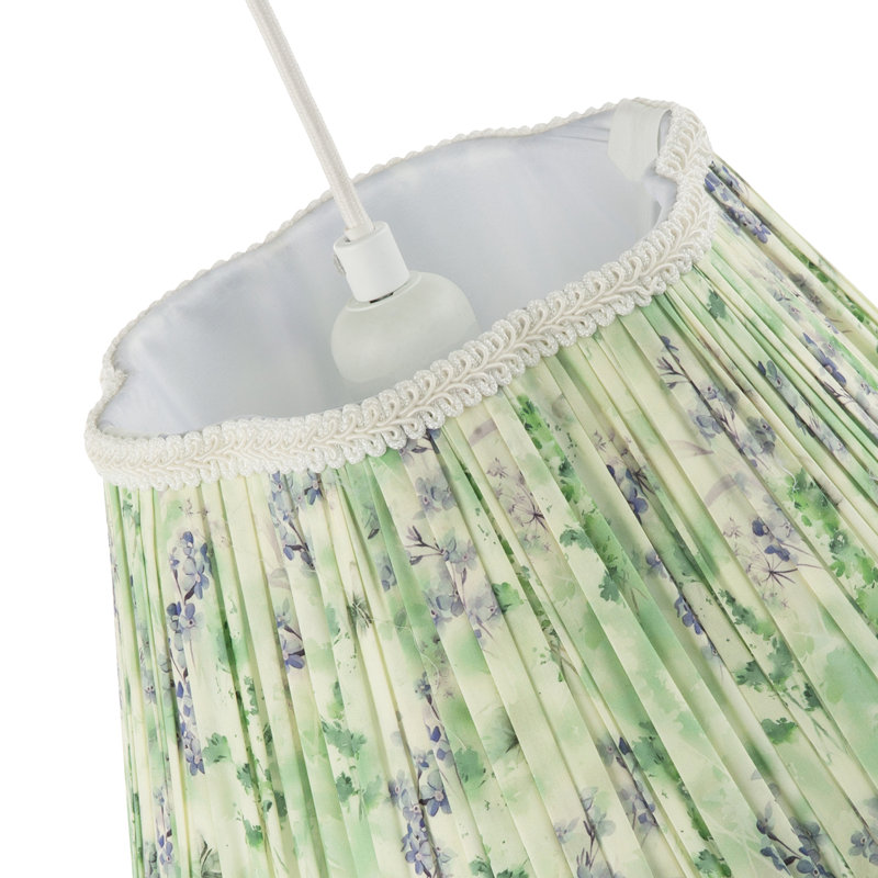 Green Floral Victorian Scallop Shade With Embroidered Trims By 