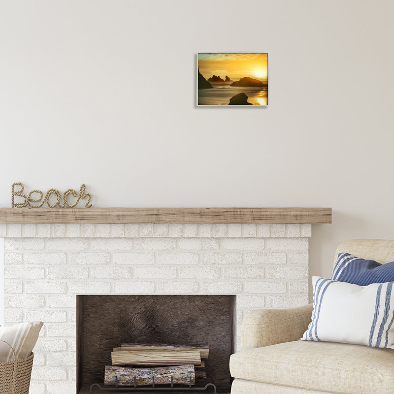 Stupell Industries Sea Stacks At Sunset, art de la giclée encadrée par Dennis Frates, H 11 po x l 14 po x P 1,5 po