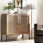 Buffet de cuisine avec 2 portes en rotin et tablette réglable-228295482
