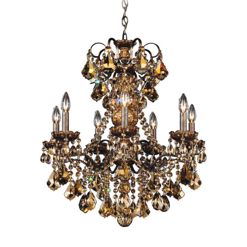 New Orleans 7 - Light Chandelier, Black Pearl, Handcut Heritage, 110 V