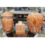 Red Lidded Jar with Floral Band