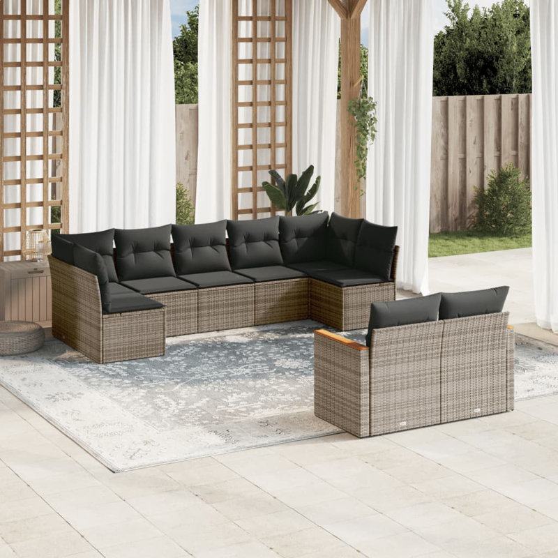 Grand canapé modulaire en rotin PE Vidaxl