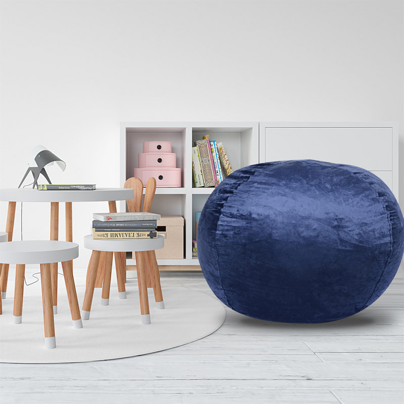 Fauteuil à billes Minky, Velours marine