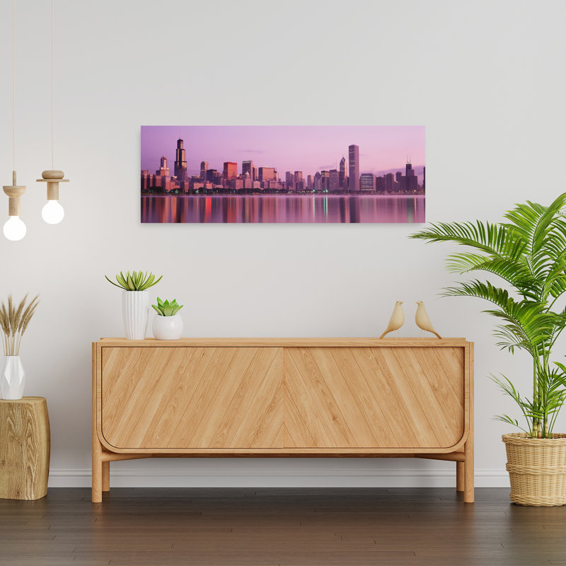 City On The Waterfront Chicago Illinois USA by New Moon - Wrapped Canvas Panoramic Print, 30.48 cm H x 91.44 cm W