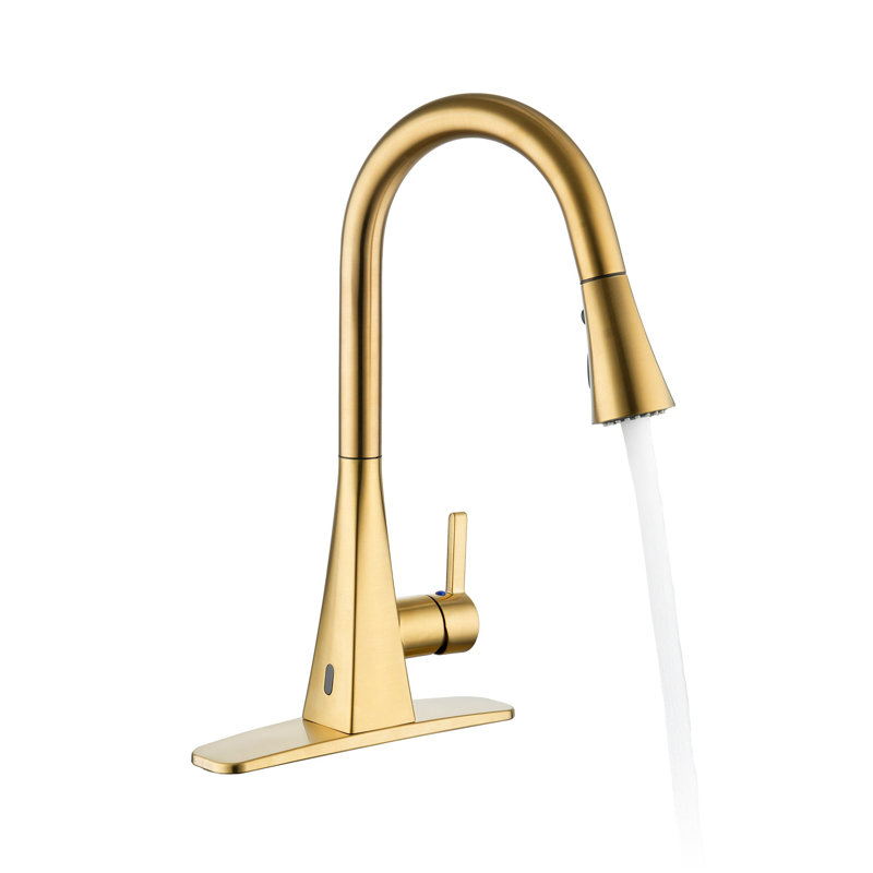 Touchelss Pull-Down Kitchen Faucet With Sprayer, Or brossé