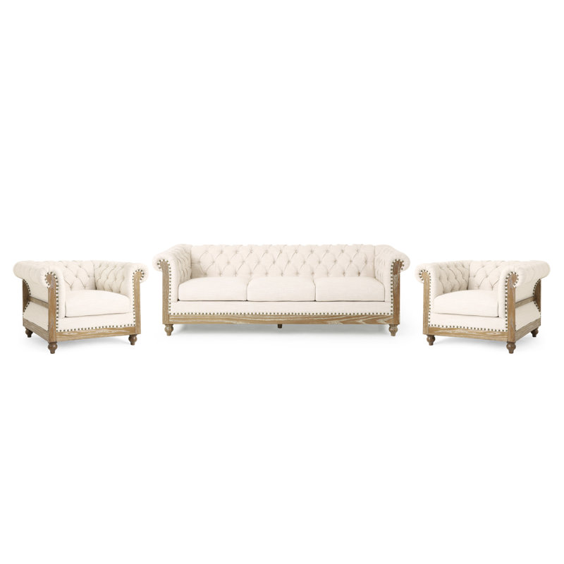 Ensemble de salon 3 pièces Anduin, Beige