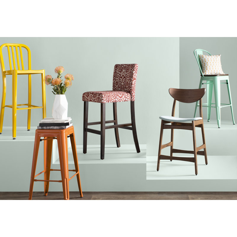 Indoor/Outdoor Commercial Grade Metal Modern Barstools (Set of 2) by Flash Furniture, Yellow, Bar Stool (30" Seat Height)