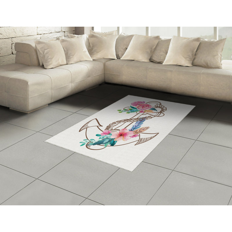 Anchor High Density Long Fiber Poly Threads Decorative Area Rug Carpet, Rectangle 2'7" x 5'