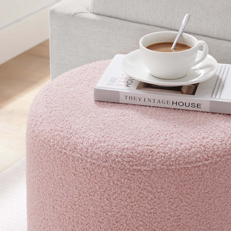 Modway Tilden Upholstered Ottoman, Pink Fabric