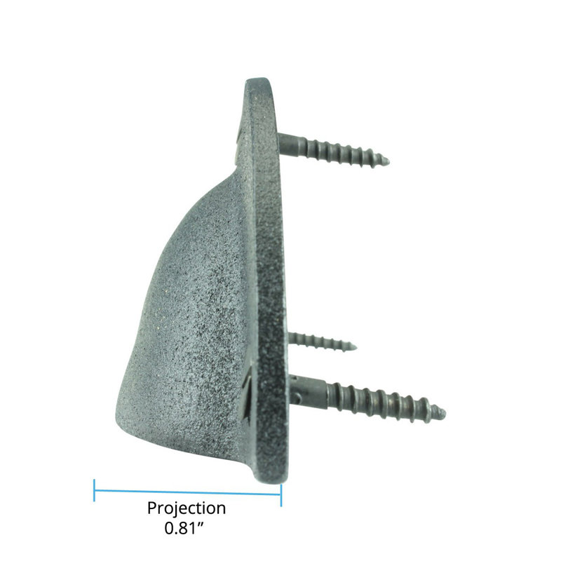 Black Wrought Iron Cup Bin Pulls with Mounting Hardware, Set of 6