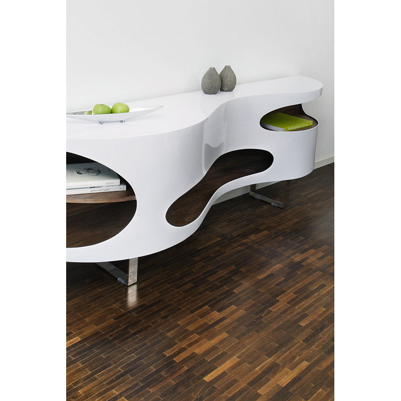 Asensio 200cm Sideboard, White/Walnut