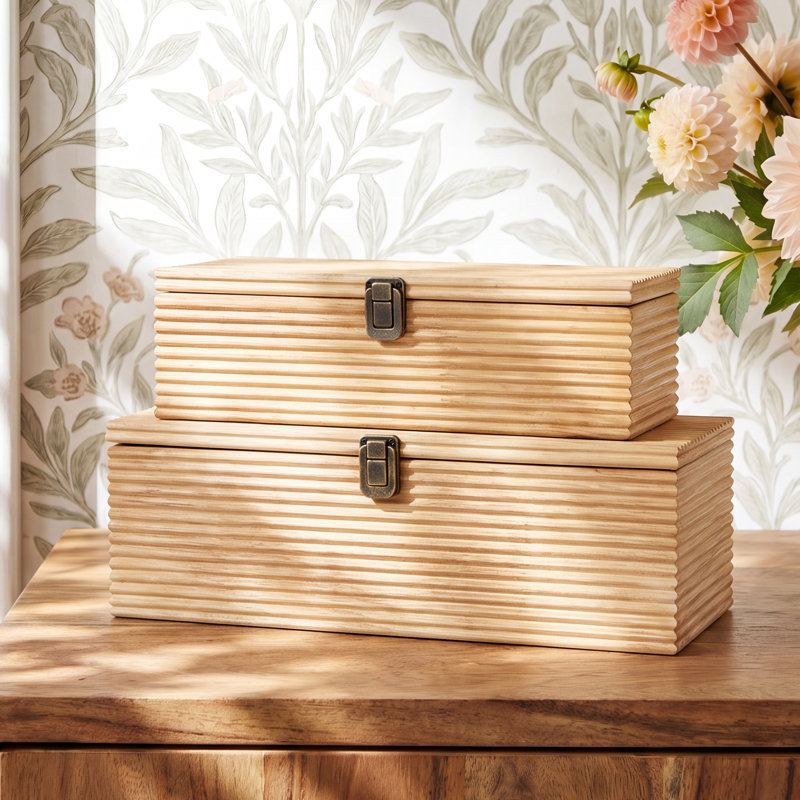 Fleetwood 2 Piece Handmade Wooden Decorative Box Set